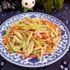 豆角炒鸡丝